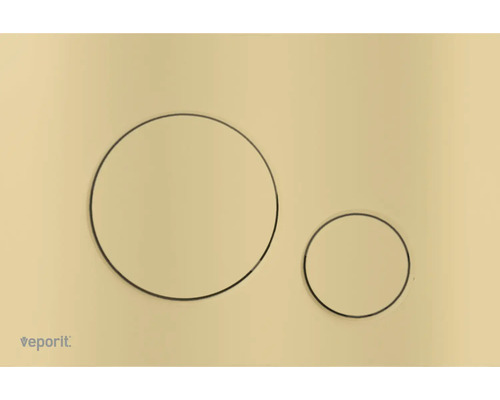 veporit Betätigungsplatte ROUND Platte gold matt / Taster gold matt mit Anti-Fingerprint und Antibakteriell Betätigungsplatte mit zwei Tasten