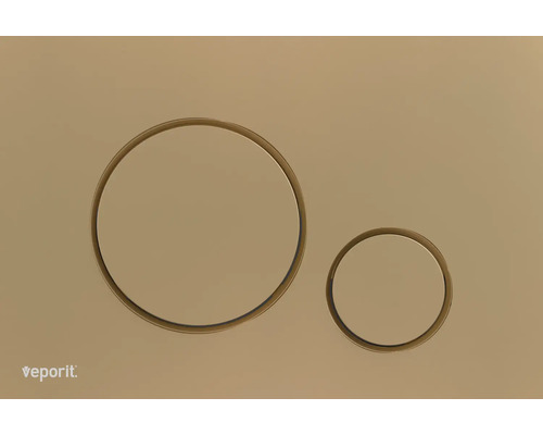 veporit Betätigungsplatte ROUND Platte kupfer matt / Taster kupfer matt mit Anti-Fingerprint und Antibakteriell Toilettenspülung mit zwei Tasten