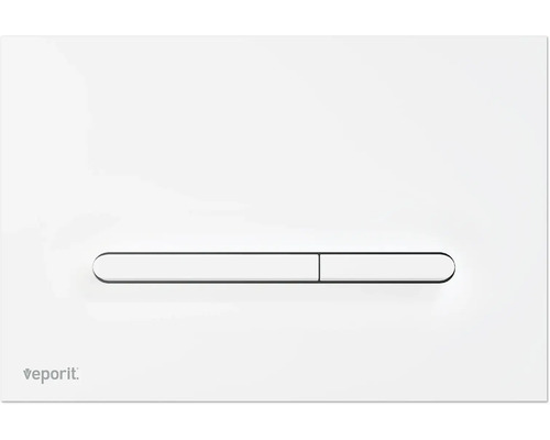 veporit Betätigungsplatte LINE Platte weiß matt / Taster weiß matt mit Anti-Fingerprint und Antibakteriell Veporit Betätigungsplatte für Spülkasten