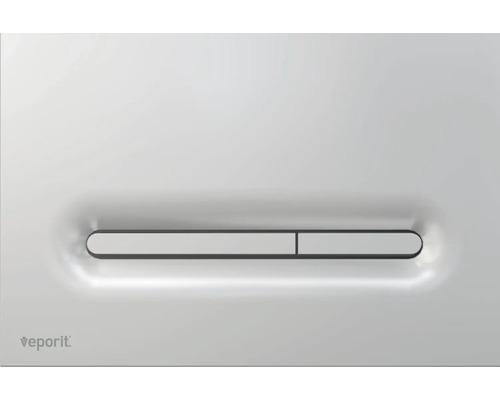 veporit Betätigungsplatte LINE Platte chrom matt / Taster chrom matt mit Anti-Fingerprint und Antibakteriell Toilettenspülplatte mit zwei Tasten