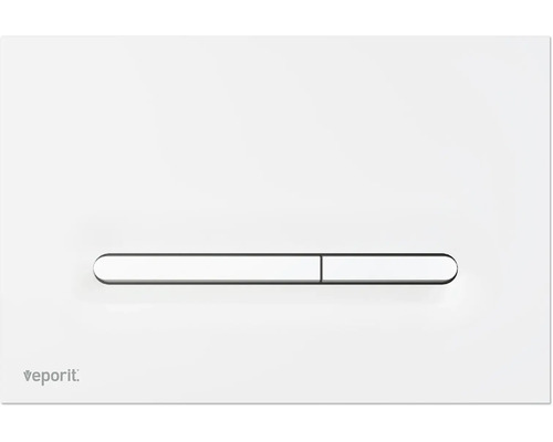 veporit Betätigungsplatte LINE Platte weiß matt / Taster chrom glänzend Vaporit Betätigungsplatte für die Toilettenspülung