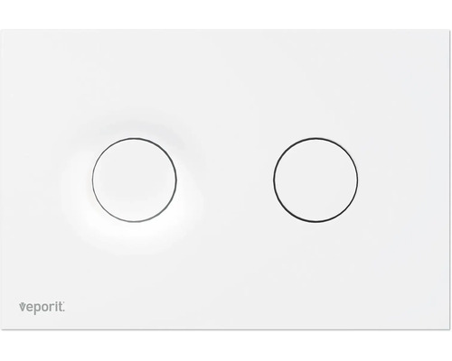 veporit Betätigungsplatte DOT Platte weiß matt / Taster weiß matt mit Anti-Fingerprint und Antibakteriell Veporit Spültaste für die Toilettenspülung