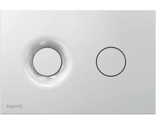 veporit Betätigungsplatte DOT Platte chrom matt / Taster chrom matt mit Anti-Fingerprint und Antibakteriell Vaporit Logo Dual Spülplatte