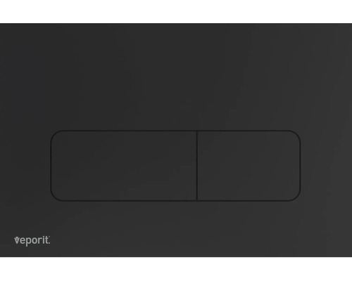 veporit Betätigungsplatte SOFT Platte schwarz matt / Taster schwarz matt mit Anti-Fingerprint und Antibakteriell Veporit Betätigungsplatte für WC
