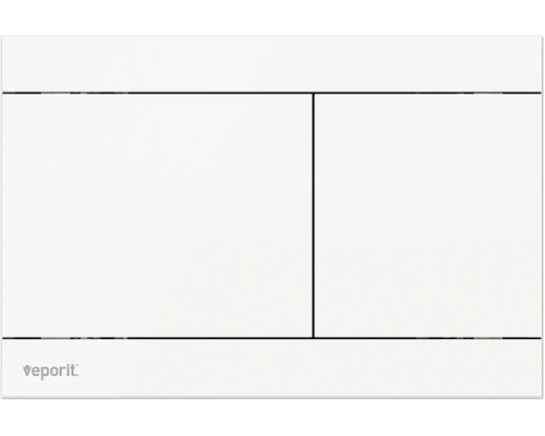 veporit Betätigungsplatte TWIN Platte weiß glänzend / Taster weiß glänzend Veporit Betätigungsplatte für Spülkästen
