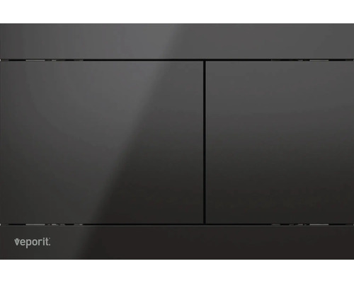 veporit Betätigungsplatte TWIN Platte schwarz matt / Taster schwarz matt mit Anti-Fingerprint und Antibakteriell Veporit Betätigungsplatte für die Toilettenspülung