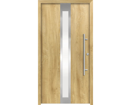Splendoor Haustür ATHENE Aluminium 1100x2100 mm Eiche DIN Rechts (nach innen öffnend) inkl. Beschlagset und Profilzylinder mit 6 Schlüssel Splendoor Haustür ATHENE Aluminium 1100x2100 mm Eiche DIN Rechts (nach innen öffnend) inkl. Beschlagset und Profilzylinder mit 6 Schlüssel