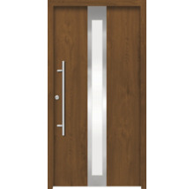 Holztür mit Glaseinsatz und Metallgriff