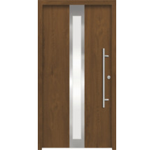Haustür mit Glaseinsatz und Griffstange