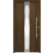 Holztür mit Glaseinsatz und Griff