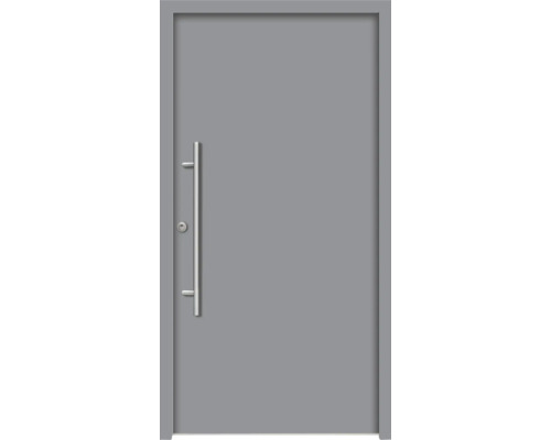 Splendoor Haustür APOLLON Aluminium 1100x2100 mm NCS S 6502-B (Grau) DIN Rechts (nach innen öffnend) RC 2 inkl. Beschlagset und Profilzylinder mit 3 Schlüssel