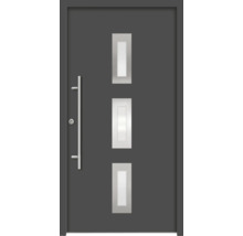 Haustür mit drei Lichtausschnitten und Stangengriff