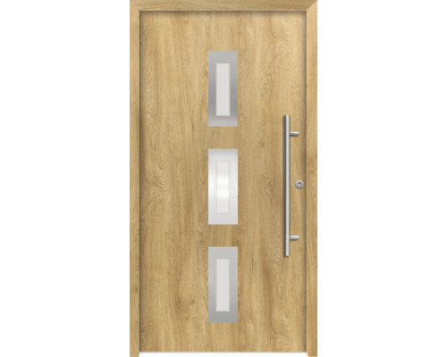 Splendoor Haustür ARTEMIS Aluminium 1100x2100 mm Eiche DIN Rechts (nach innen öffnend) RC 2 inkl. Beschlagset und Profilzylinder mit 3 Schlüssel Splendoor Haustür ARTEMIS Aluminium 1100x2100 mm Eiche DIN Rechts (nach innen öffnend) RC 2 inkl. Beschlagset und Profilzylinder mit 3 Schlüssel