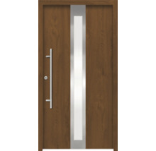 Haustür mit Glaseinsatz und Griffstange