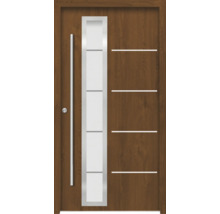 Haustür mit Glaseinsatz und horizontalen Akzenten