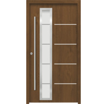 Haustür mit Glaseinsatz und Edelstahlgriff