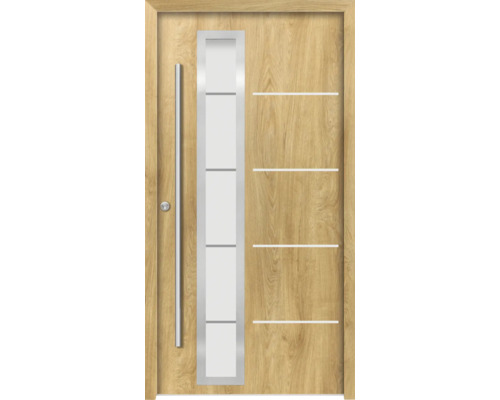 Splendoor Haustür DEMETER Aluminium 1100x2100 mm Eiche DIN Links (nach innen öffnend) inkl. Beschlagset und Profilzylinder mit 6 Schlüssel Splendoor Haustür DEMETER Aluminium 1100x2100 mm Eiche DIN Links (nach innen öffnend) inkl. Beschlagset und Profilzylinder mit 6 Schlüssel