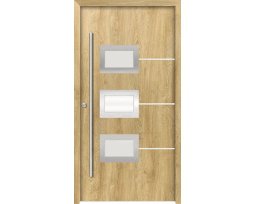 Splendoor Haustür HERA Aluminium 1100x2100 mm Eiche DIN Rechts (nach innen öffnend) inkl. Beschlagset und Profilzylinder mit 6 Schlüssel Splendoor Haustür HERA Aluminium 1100x2100 mm Eiche DIN Rechts (nach innen öffnend) inkl. Beschlagset und Profilzylinder mit 6 Schlüssel