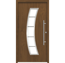 Haustür mit Glaseinsatz und Edelstahlgriff