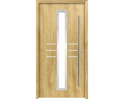 Splendoor Haustür HESTIA Aluminium 1000x2100 mm Eiche DIN Links (nach innen öffnend) inkl. Beschlagset und Profilzylinder mit 6 Schlüssel Splendoor Haustür HESTIA Aluminium 1000x2100 mm Eiche DIN Links (nach innen öffnend) inkl. Beschlagset und Profilzylinder mit 6 Schlüssel
