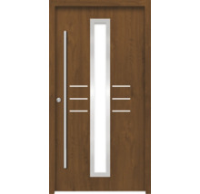 Haustür mit Glaseinsatz und horizontalen Linien