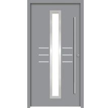 Moderne Haustür mit Lichtausschnitt und Edelstahlgriff