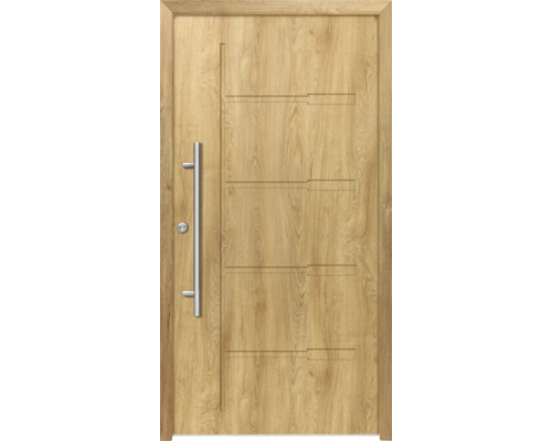 Splendoor Haustür ZEUS Aluminium 1100x2100 mm Eiche DIN Links (nach innen öffnend) inkl. Beschlagset und Profilzylinder mit 6 Schlüssel Splendoor Haustür ZEUS Aluminium 1100x2100 mm Eiche DIN Links (nach innen öffnend) inkl. Beschlagset und Profilzylinder mit 6 Schlüssel