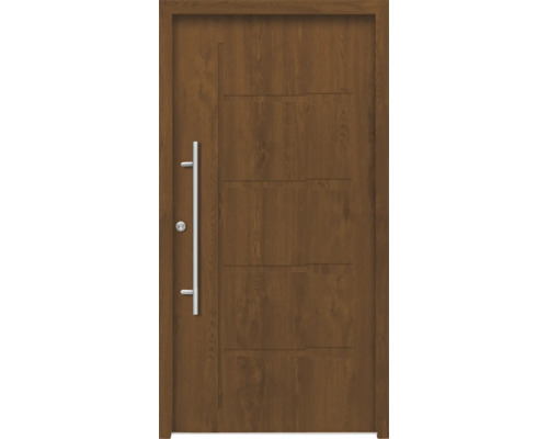 Splendoor Haustür ZEUS Aluminium 1000x2100 mm Golden Oak DIN Links (nach innen öffnend) inkl. Beschlagset und Profilzylinder mit 6 Schlüssel Splendoor Haustür ZEUS Aluminium 1000x2100 mm Golden Oak DIN Links (nach innen öffnend) inkl. Beschlagset und Profilzylinder mit 6 Schlüssel