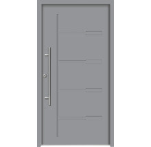 Graue Haustür mit Griff