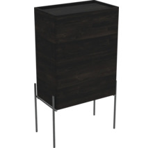 Nachtschrank aus Holz mit Metallfüßen