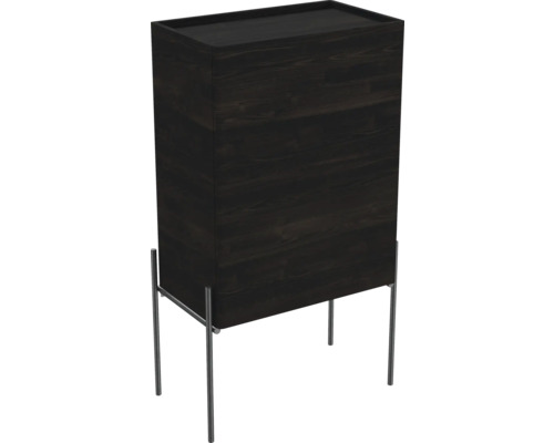 Midischrank VitrA Equal links BxHxT 45x85x27 cm Frontfarbe ulme Nachtschrank aus Holz mit Metallfüßen