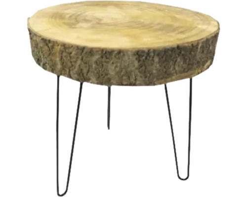 Beistelltisch aus Holz mit Metallbeinen