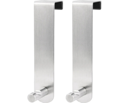 form&style Türhaken edelstahl gebürstet 2 Stück Zwei Türhaken aus Metall
