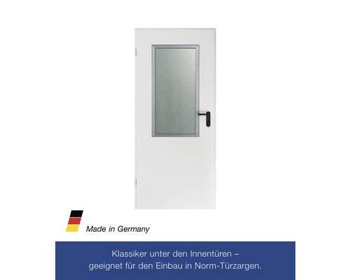 Weiße Innentür mit Glaseinsatz