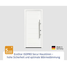 EcoStar ISOPRO Secur Haustür mit 5 Jahre Garantie und Herkunftsangabe Made in Germany für hohe Sicherheit und optimale Wärmedämmung