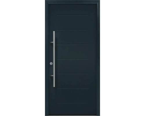 Haustür EcoStar ISOPRO Secur IPS 015 1000 x 2100 mm Links anthrazitgrau inkl. Beschlag-Set,Edelstahl Stangengriff,Sicherheitsprofilzylinder mit 5 Schlüsseln Moderne Haustür mit Edelstahlgriff