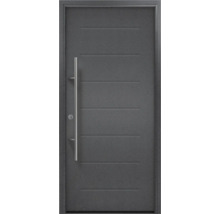 Haustür mit horizontalen Rillen und Stangengriff