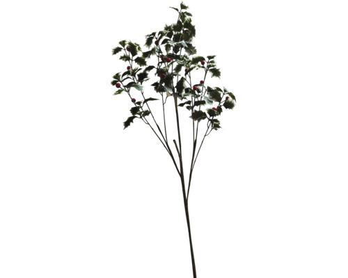 Künstlicher Stechpalmenzweig mit roten Beeren und grünen Blättern