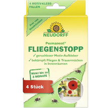Neudorff Fliegenstopp Klebefallen mit Motiv, Packung mit vier Stück