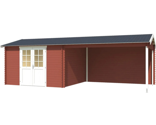 Geräumiges Gartenhaus mit Carport und Doppeltür