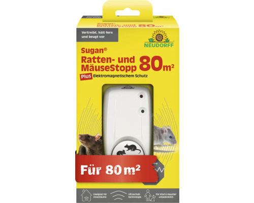 <p>Sugan Ratten- und Mäusestopp Neudorff Ultaschall 80 m²</p>
<p> </p>
<p> </p>
<p> </p> Neudorff Sugan Ratten- und Mäusestopp für Innenräume, geeignet für bis zu 80 Quadratmeter