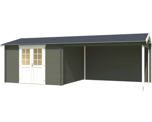 Holzgartenhaus mit Doppeltür und Überdachung