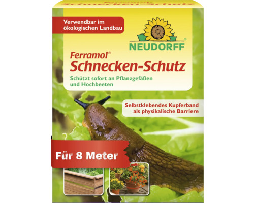 Ferramol Schnecken-Schutzpackung von Neudorff mit Kupferband zur Schneckenabwehr für Pflanzgefäße und Hochbeete