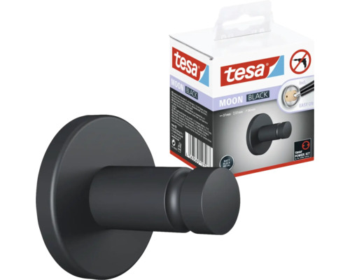 Tesa Moon Black Kleiderhaken mit Verpackung