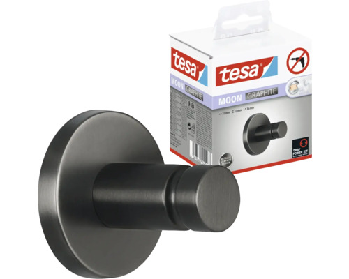 Tesa Moon Graphite Kleiderhaken mit Verpackung