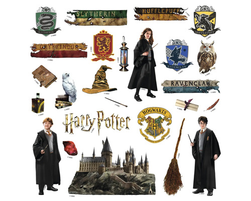 Harry Potter Wandtattoo mit Hogwarts Motiven