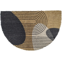 Kokosmatte halbrund Finesse rainbow grey 40x60 cm