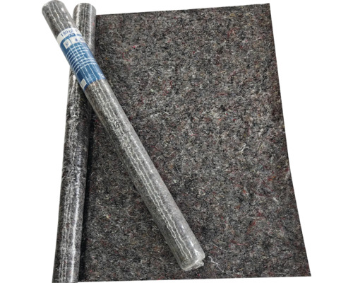 Graue Bautenschutzmatte als Rolle und als Matte