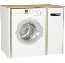 Waschmaschine mit Abdeckung und Stauraum im Badezimmer