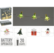 Lichterkette mit Batteriebetrieb, 20 LEDs, mit verschiedenen Weihnachtsmotiven
